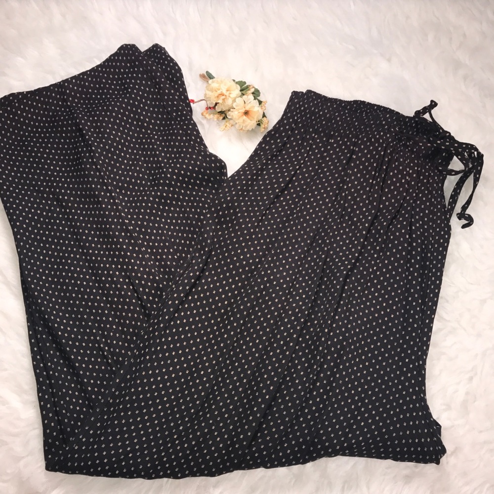 Expressions 20W thin loose black & tan pants